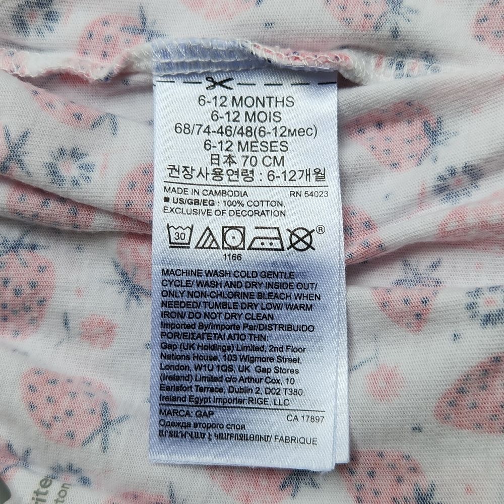 Baby Gap Pull-on Shorts Pink and White 100% Organic Cotton Size 6 - 12 Months - Picture 8 of 9